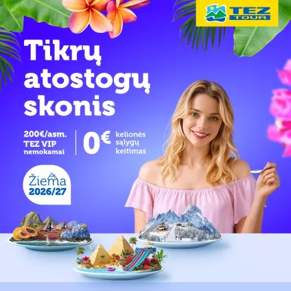 TEZ TOUR Žiemos sezono 2026-2027 kelionės