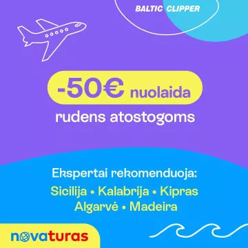 -5O € nuolaida rudens atostogoms!